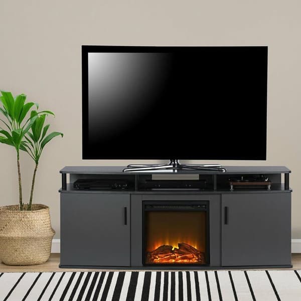 Electric Fireplace TV Console for TVs up to 70" in Gray 62 inches